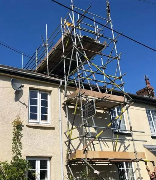 Scaffold for Chimney Repair