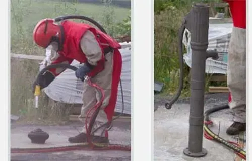 Sand Blasting Old Water Pump